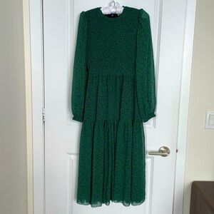 Wilfred Green long sleeve midi dress Size Small